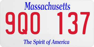 MA license plate 9QO137