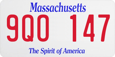 MA license plate 9QO147