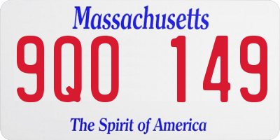 MA license plate 9QO149