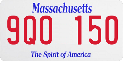 MA license plate 9QO150
