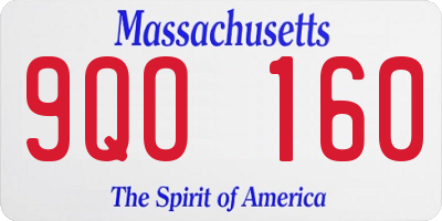 MA license plate 9QO160