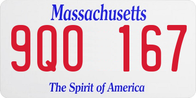 MA license plate 9QO167