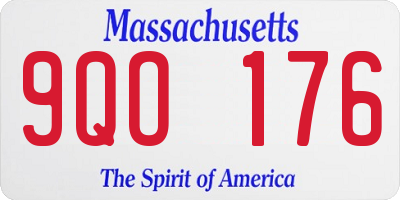 MA license plate 9QO176