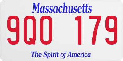 MA license plate 9QO179