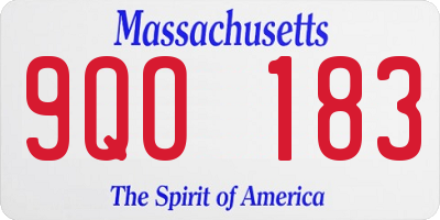 MA license plate 9QO183