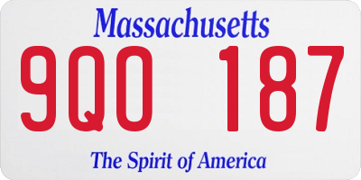 MA license plate 9QO187