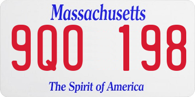 MA license plate 9QO198