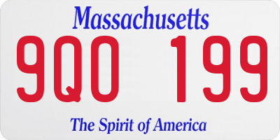 MA license plate 9QO199