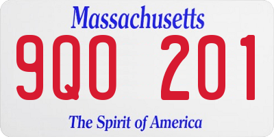 MA license plate 9QO201