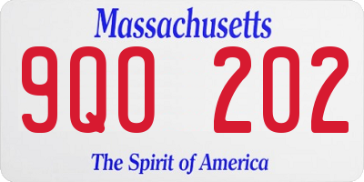 MA license plate 9QO202