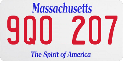 MA license plate 9QO207