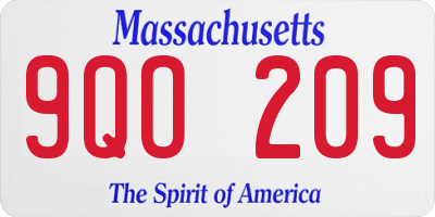 MA license plate 9QO209
