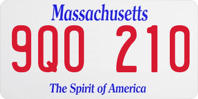 MA license plate 9QO210