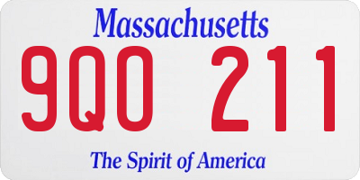 MA license plate 9QO211