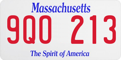 MA license plate 9QO213