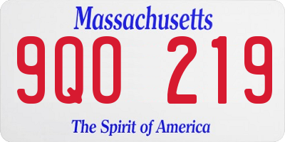 MA license plate 9QO219