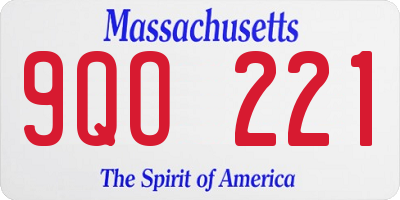 MA license plate 9QO221