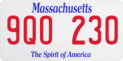 MA license plate 9QO230