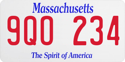 MA license plate 9QO234
