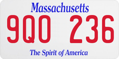 MA license plate 9QO236