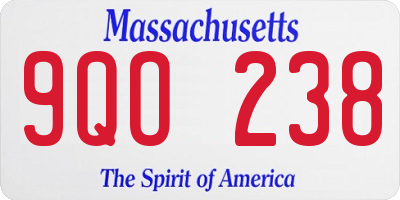 MA license plate 9QO238