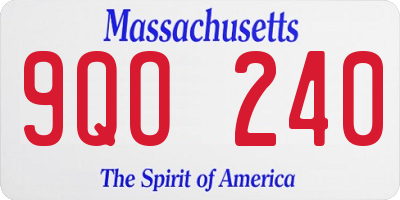 MA license plate 9QO240