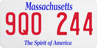 MA license plate 9QO244