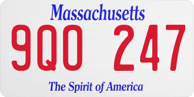 MA license plate 9QO247