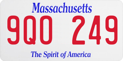 MA license plate 9QO249