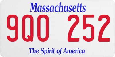 MA license plate 9QO252