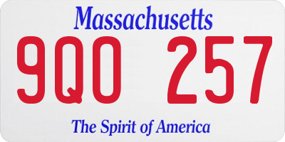 MA license plate 9QO257
