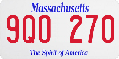 MA license plate 9QO270