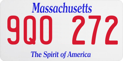 MA license plate 9QO272
