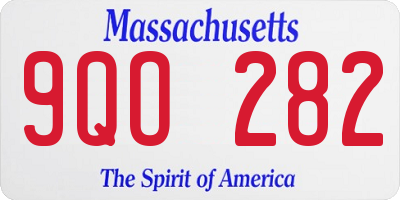 MA license plate 9QO282