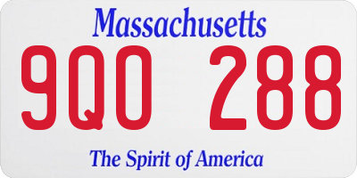 MA license plate 9QO288