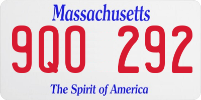 MA license plate 9QO292