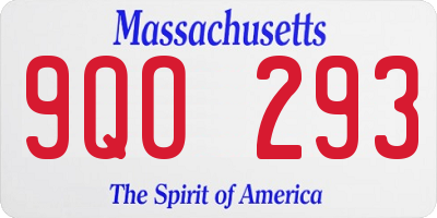 MA license plate 9QO293