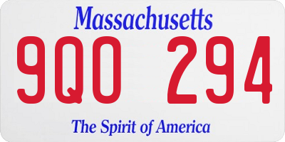 MA license plate 9QO294