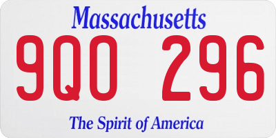 MA license plate 9QO296