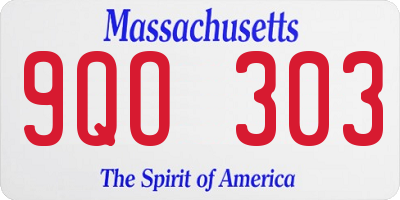 MA license plate 9QO303