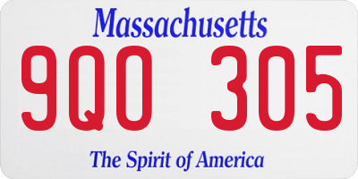 MA license plate 9QO305