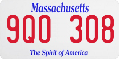 MA license plate 9QO308