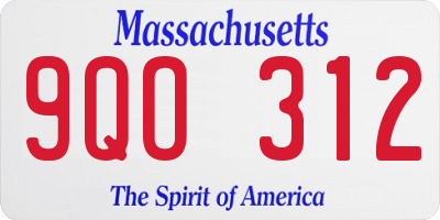MA license plate 9QO312