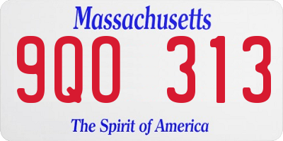 MA license plate 9QO313