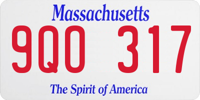 MA license plate 9QO317