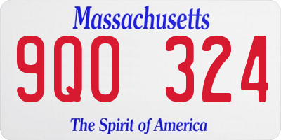 MA license plate 9QO324