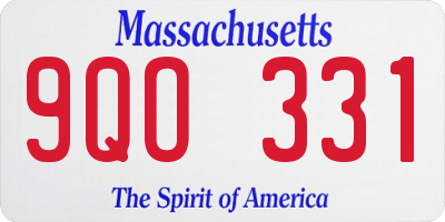MA license plate 9QO331