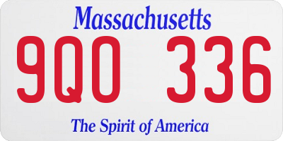 MA license plate 9QO336