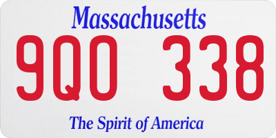 MA license plate 9QO338