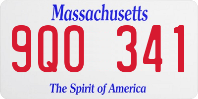 MA license plate 9QO341